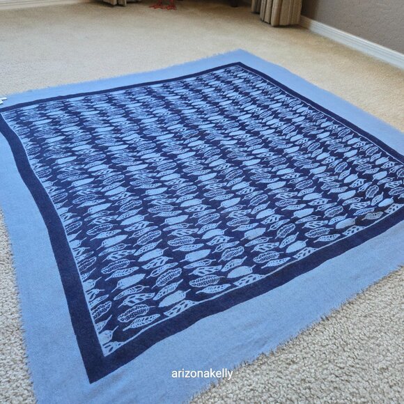 Carolina Amato Wool Silk Square Lightweight Feather Scarf Bird - Picture 5 of 13